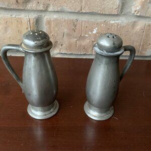 Vintage Pewter Salt and Pepper Shakers